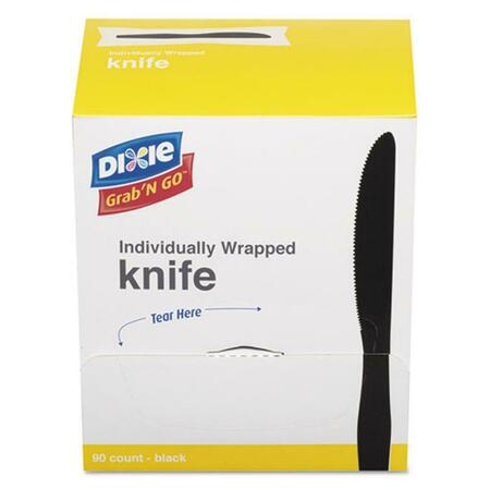 DIXIE FOOD SERVICE Dxe Wrapped Cutlery Knife- Black KM5W540